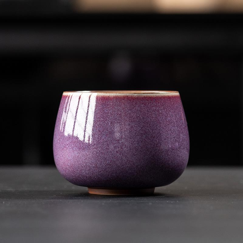 Creative Ceramic Purple Teacup Japanese Style Household Kung Fu Teacup Single Cups Tea Drinking Cup Teaware Accessories New