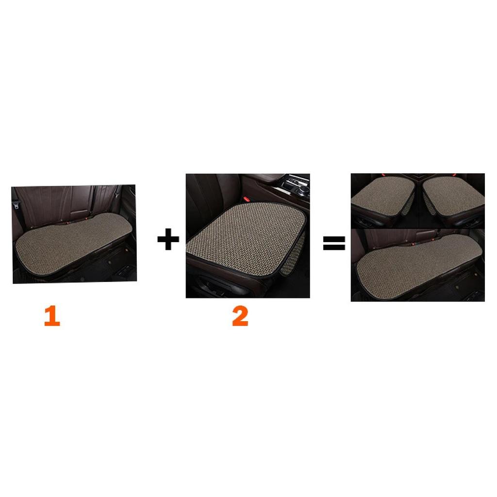 Flax Car Seat Cover Protector Linen Front Rear Back Cushion Protection Pad Mat With Storage Bag for Auto Interior Truck Suv Van