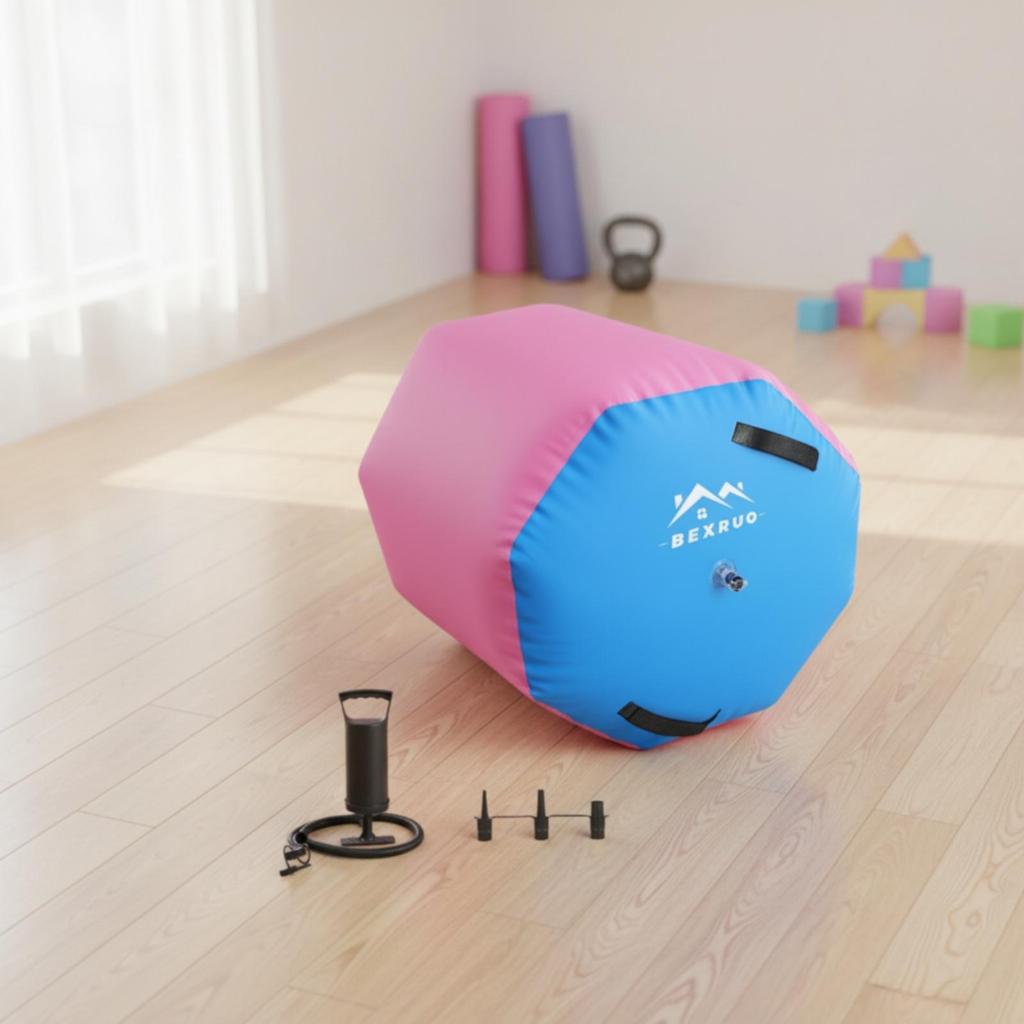 Inflatable Training Roll Gymnastics Machine Yoga Air Barrel for Practice Balance