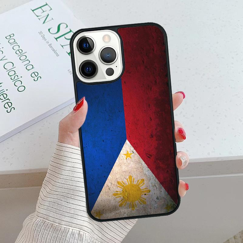 Ph Philippines Flag Plastic Black Phone Case For IPhone 18 17 Air 15 16 16e 14 13 12 11 Pro Max Coque PLUS mobile fundas