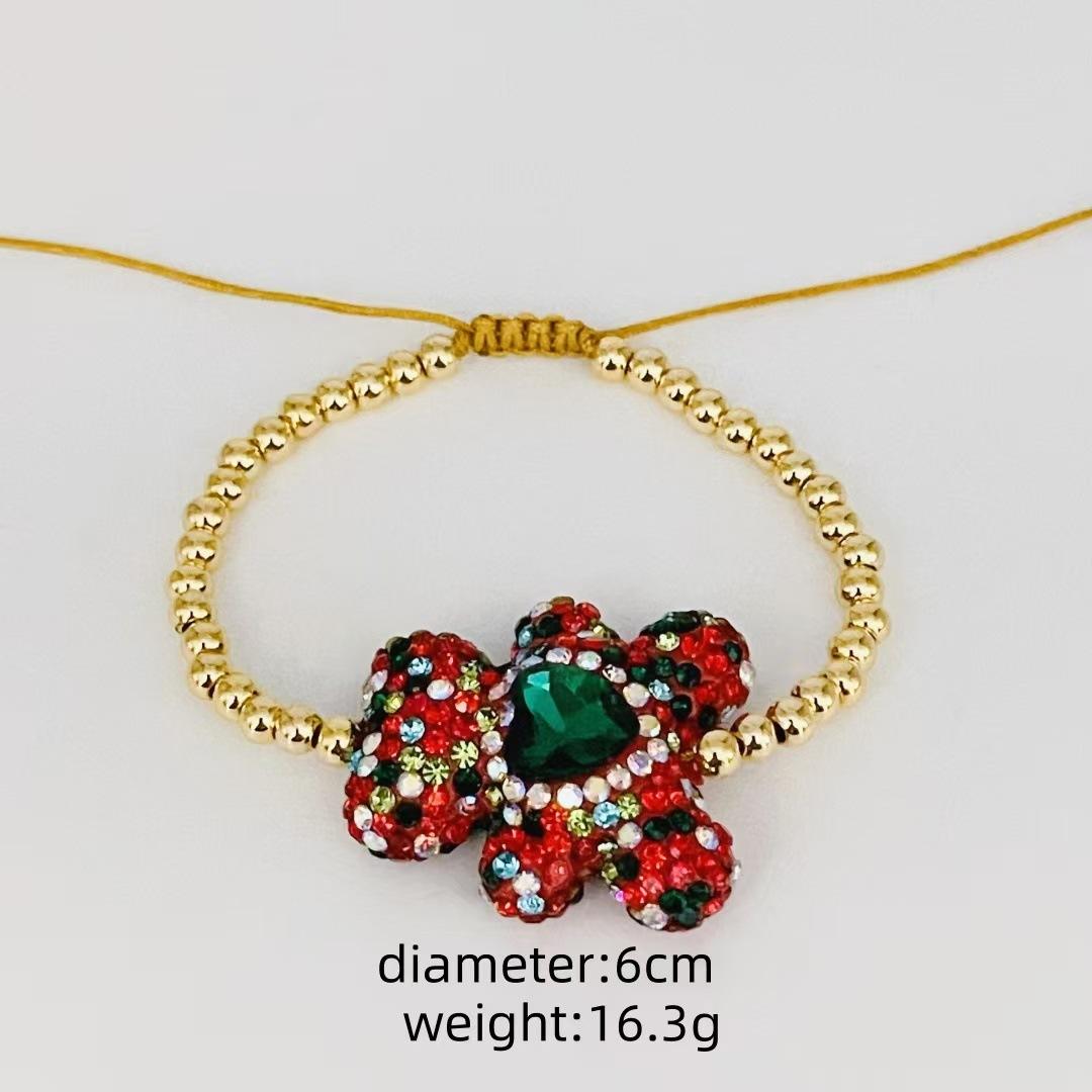 

Новый продукт Полный бриллиантовый браслет с кристаллами и медведем Цветной браслет с бисером Love Bear Модная ниша для женщин красный