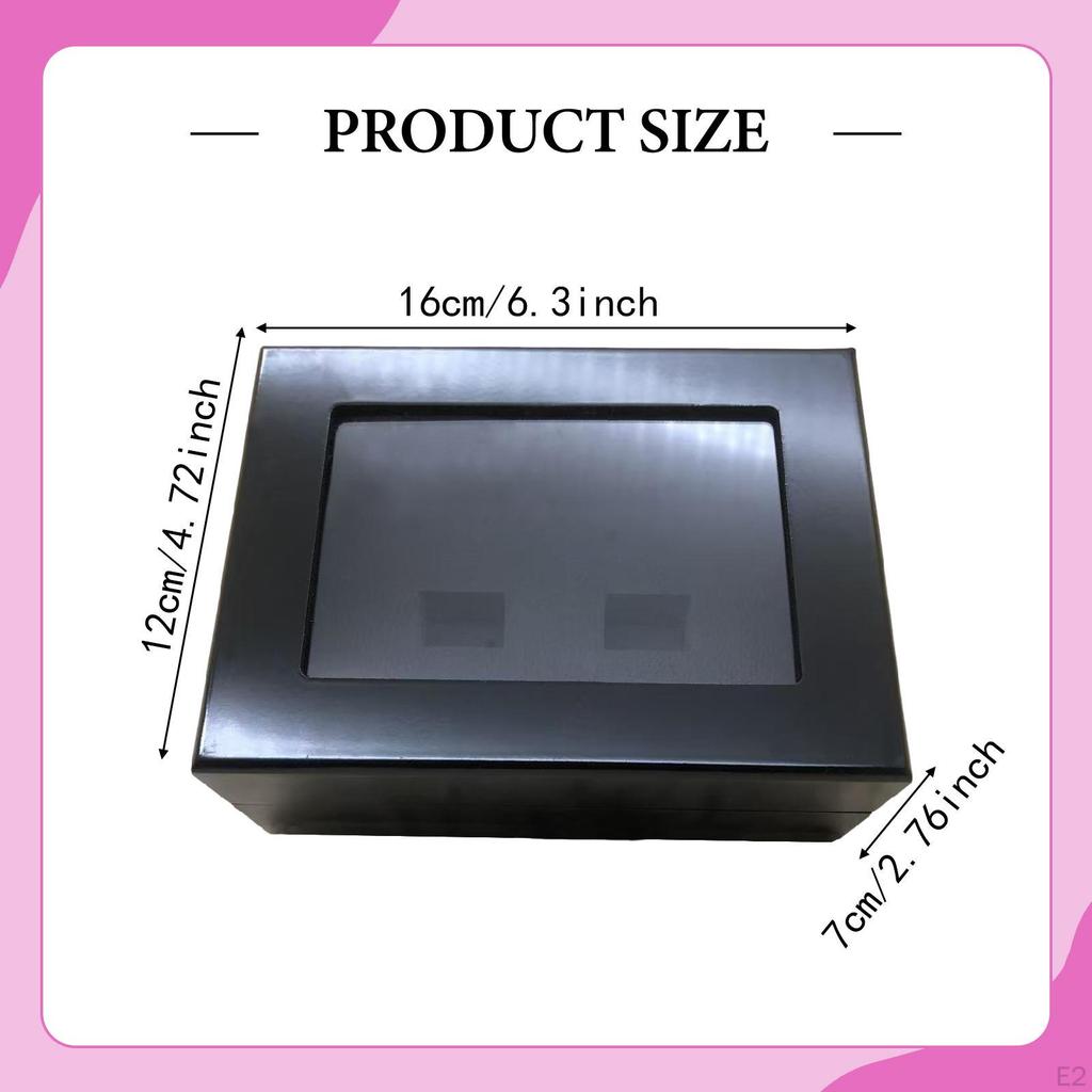Box with Presentation Stand, Holder, Jewelry Organizer, Wooden Surface Smooth PU Coating,