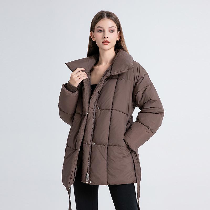 European & American Style Women's Mid-Length Down Cotton Jacket, 2024 Winter Outerwear Coat – New Design for Students