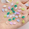 200Pcs Cute Mini Cartoon Colored Leaves Resin Figurine Crafts Cabochon Ornament Jewelry Manicure Hairpin Making Accessories