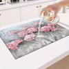 1Pcs Rubber Drying Mat With Flower Drainage For Coffee Shop Restaurant Kitchen Carpet Tableware Durable Diatom Mud Table Mat Pet Mat Coffeeware