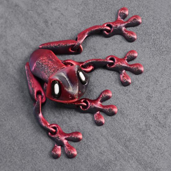 Movable Joints Frog Fridge Magnet 3D Printed Frog Fidget Toy Articulated Animal Model Figurine Magnetic Refrigerator Frog Decoration Ornament