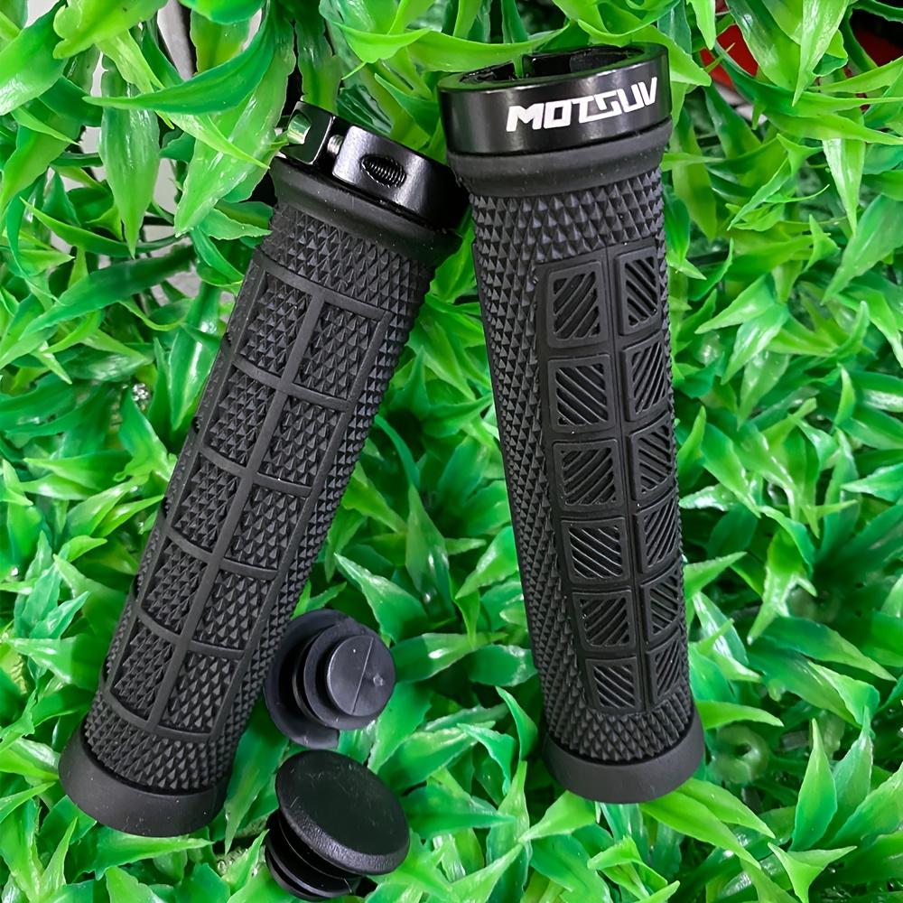 Bike Handlebar Grips - Lock on Non-Slip Handle Grips - Shockproof & Comfortable for MTB Mountain Bike, Road Bicycle - Aluminum Alloy Ring Accessories A pair чёрный
