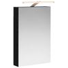 Bathroom Mirror Cabinet with Shelf and Door Black Oak Effect