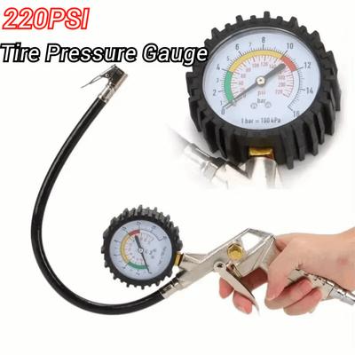 220PSI Tire Inflation Gauge Dial Meter Air Compressor Meter Inflator Pump  Inflator Pump Tools