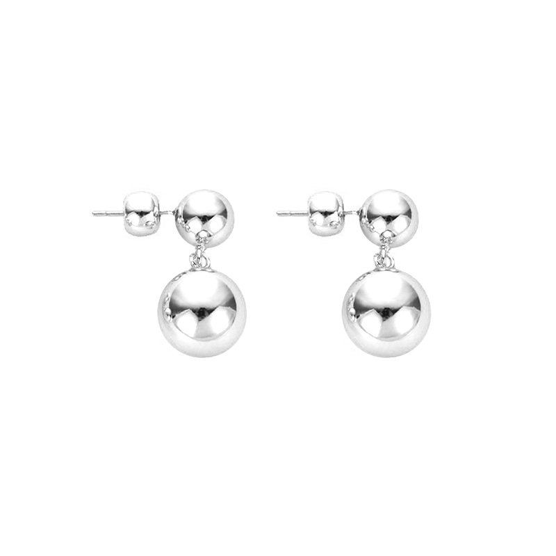 Jilifang Danish Retro Europe and America Gold Plated Earrings Silver