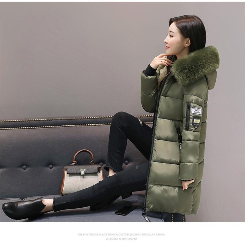 

Хлопковая куртка, женская, верхняя одежда, зима 2025, корейская версия, приталенная пуховая хлопковая куртка, средней длины, большого размера, теплая зимняя защита L