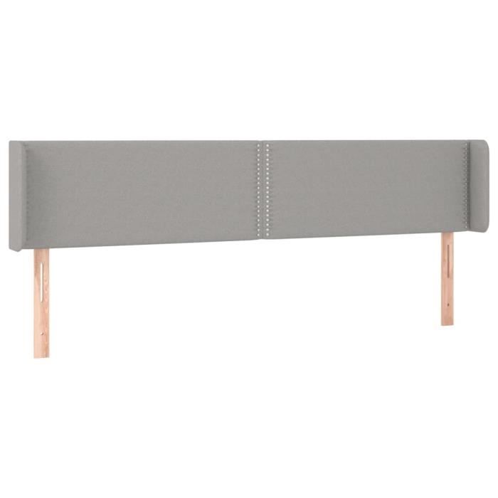 VidaXL Headboard with Ears Light Grey 203x16x78-88 Cm Fabric3118650
