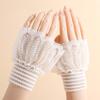 1 Pair Versatile Elegant Fake Cuffs Detachable Solid Color False Cuffs Embroidery Pattern Thin Decorative Wristband For Women