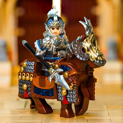 Yapı Taşı Adam Figür Üç Krallık Zhuge Liang Zırhlı Versiyon Lu Bu Çocuk Montaj Oyuncak Erkek Tatil Hediyesi Koleksiyon
