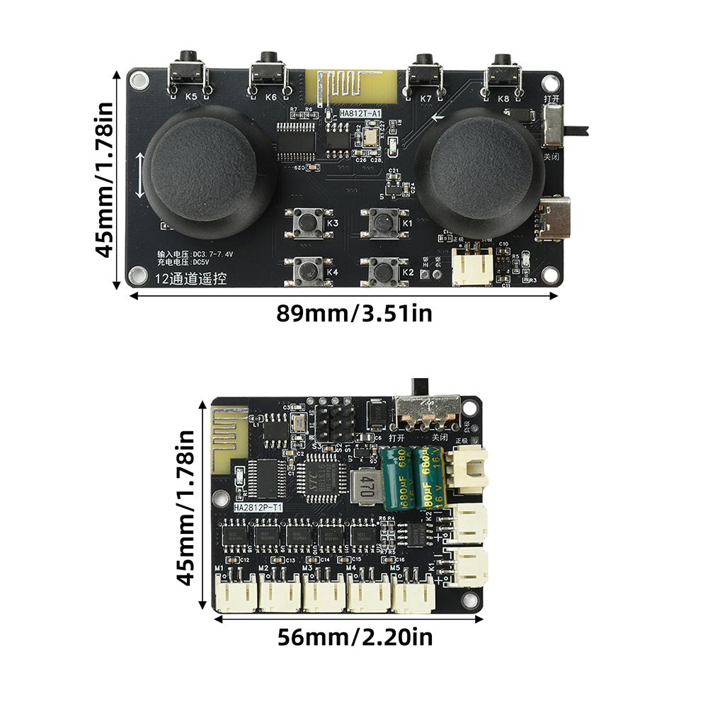2,4G 12-Kanal Vollproportionale Geschwindigkeitsregelung Drahtlose Fernbedienungsplatine DIY-Kit Typ C