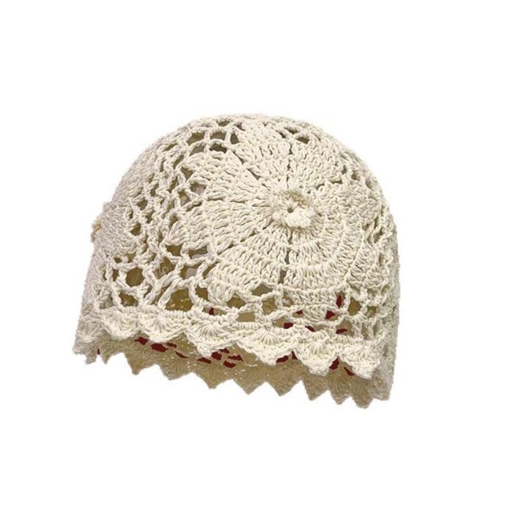 Thin Crochet Flower Hat Bohemian Style Hollow Out Knitted Hat Fashion Weave Cap  Spring and Summer