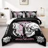Skeleton Butterful 3D Printed Bedding Set Halloween Gothic Style Polyester Comfortable King Queen Twin Size For Birthday Gifts