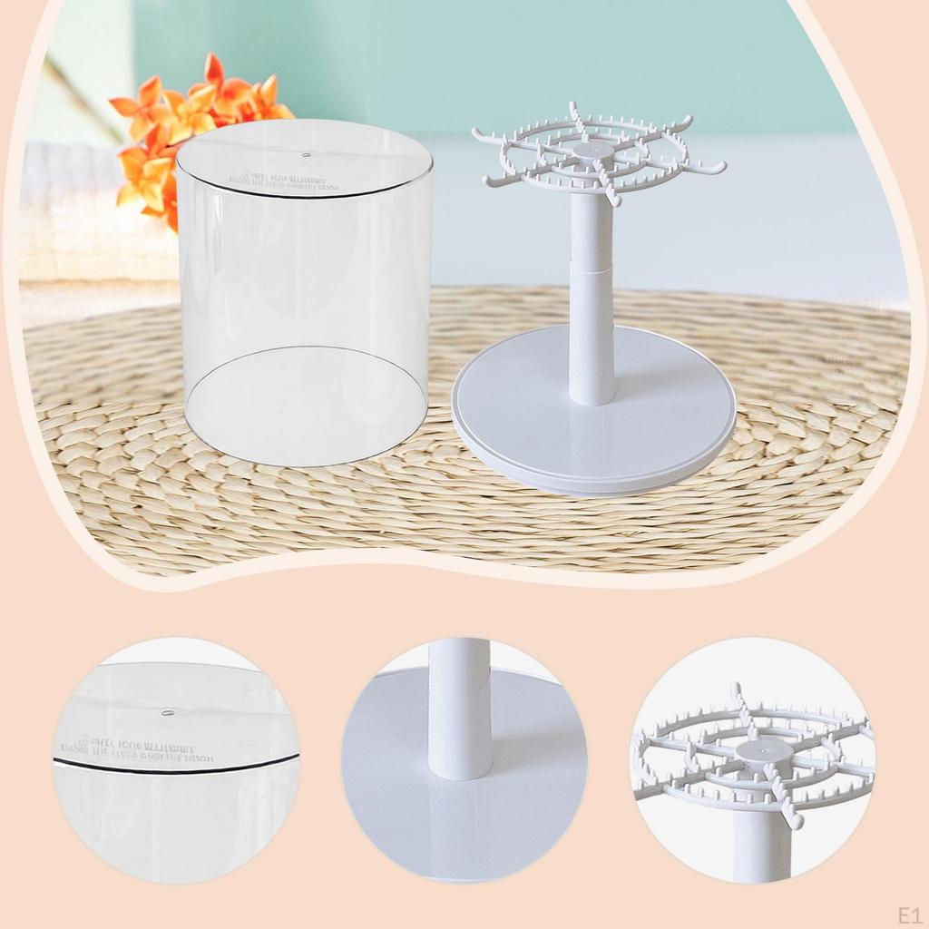 Rotating Figure Display Case Organizer Portable Stand Showcase for Keychain Dolls Bedside