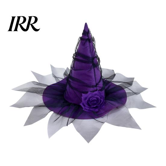 Dark Princess Party Accessories Halloween Witch Hat for Women, Gothic Mesh Rose Flower Lightweight Stage Performance Headpiece Wizard Costume, Cosplay
