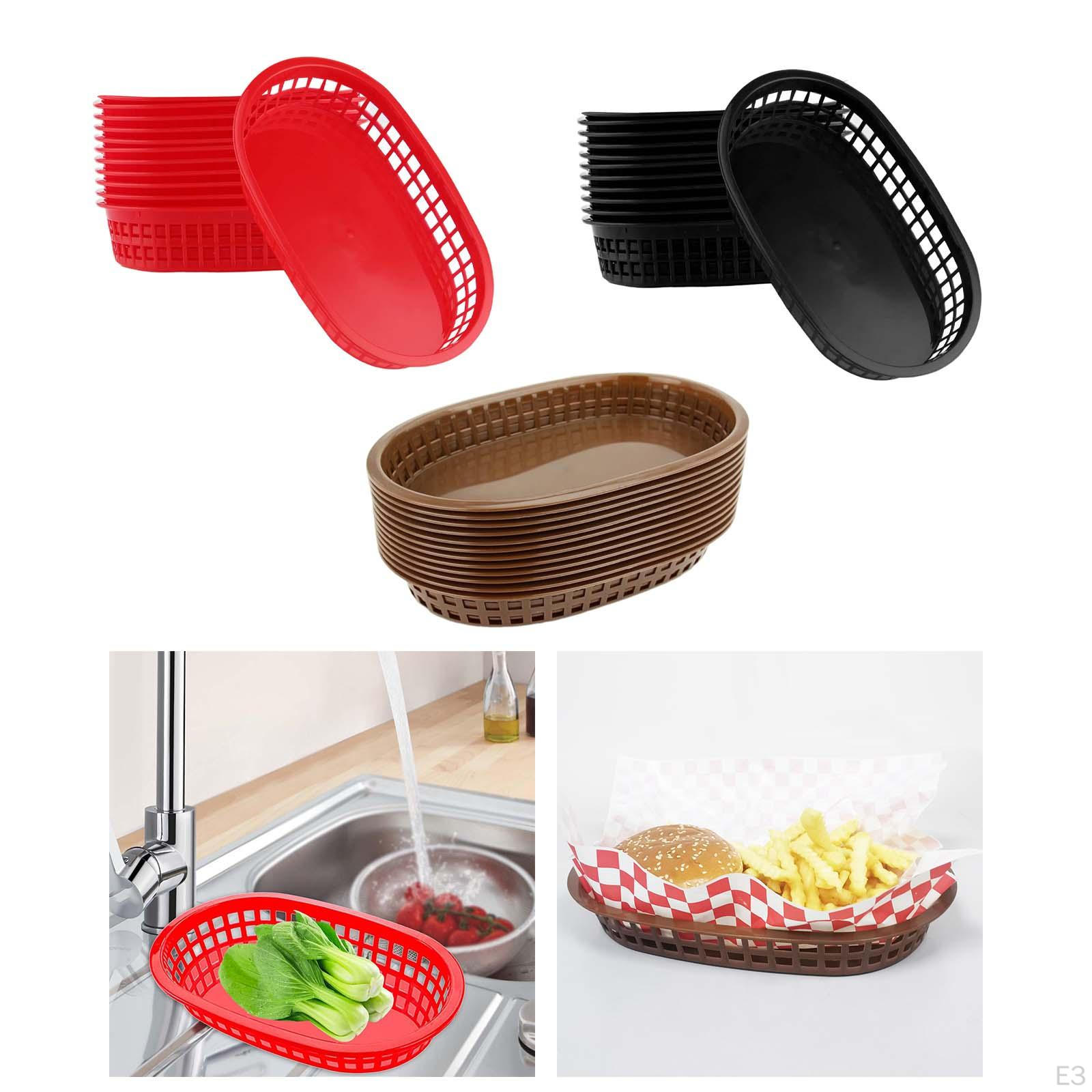 12 шт. Корзины быстрого питания для ресторана Большие ретро-тарелки для деликатесов чёрный — фото 4