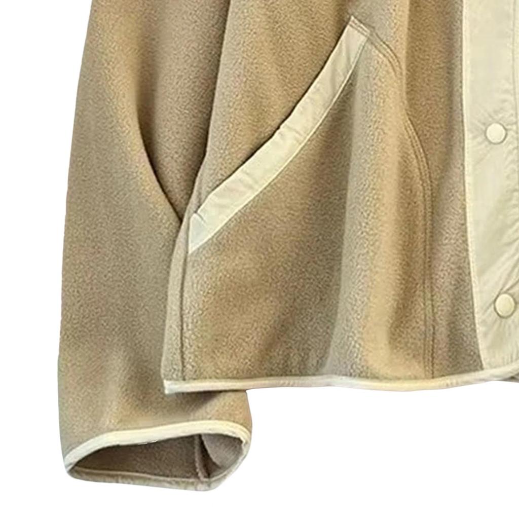 Women's Casual Patchwork Stand-collar Solid-color Long-sleeve Coat