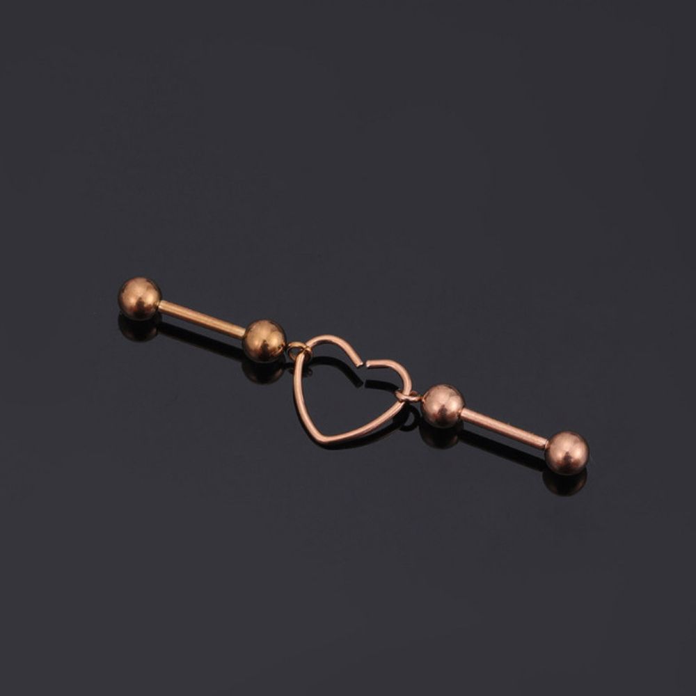 Stainless Steel Temperament Piercing Heart Earring Women Earring Korean Style Earring Ear Bone Stud