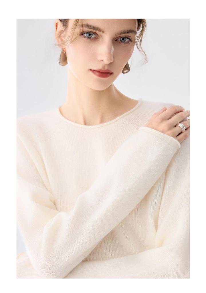 Women's Cashmere Round Neck Pullover - Loose Fit Autumn/Winter Knitwear