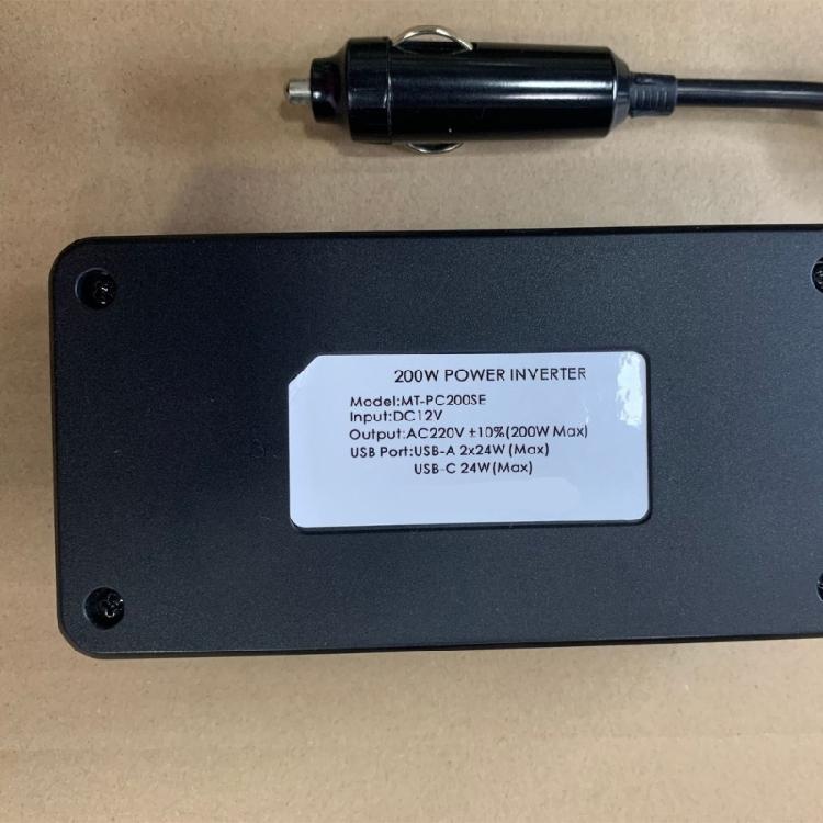 USB C Enabled 200W Automotive Inverter With Voltage Display And Compact Plug Design For Road Trips Easy Installation