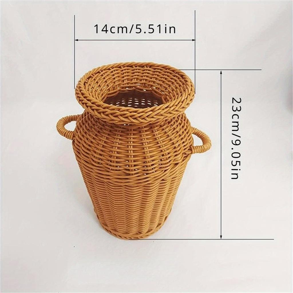 1An Imitation Rattan Vase Tall Cane Flower Vase Vine Flower Pot Rattan Woven Vase Rattan Woven Vase Floor Vase Vase
