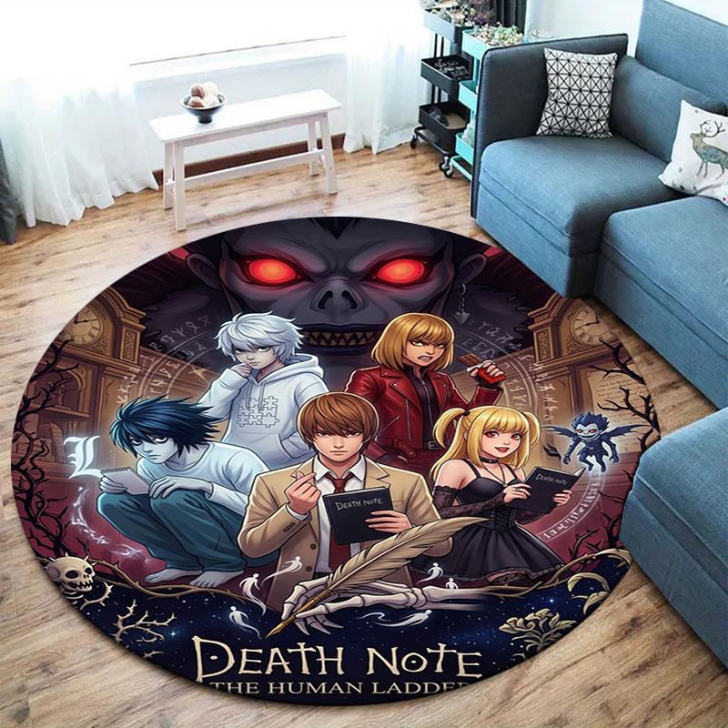 Death Note Round Area Rug Carpet Rug For Living Room Bedroom Sofa Playroom Decor Nonslip Floor Mat