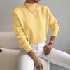 Autumn and Winter Semi-turtleneck Pullover Long-sleeved Sweater Women's Fashion Solid Color Loose Knitted Top