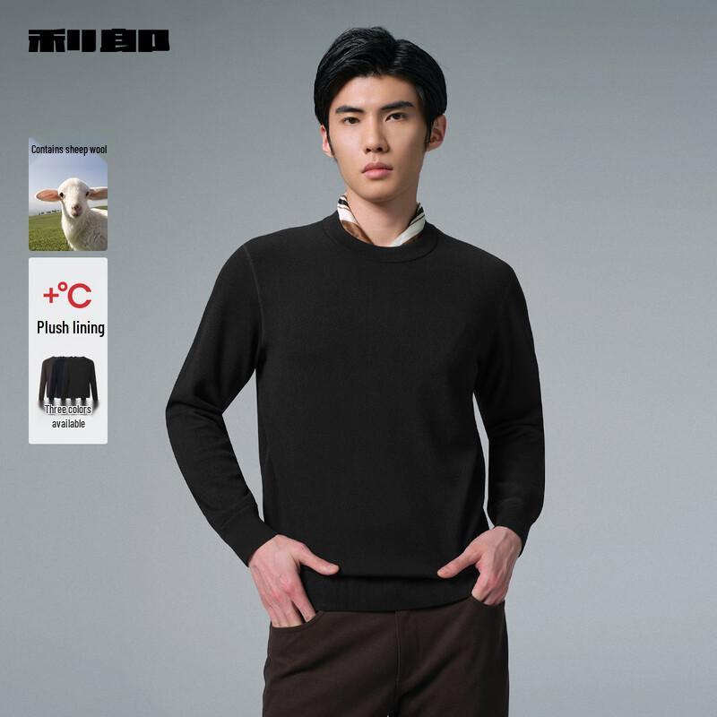 

LILANZ Men s Jacquard Round Neck Plus Velvet Wool Sweater XL