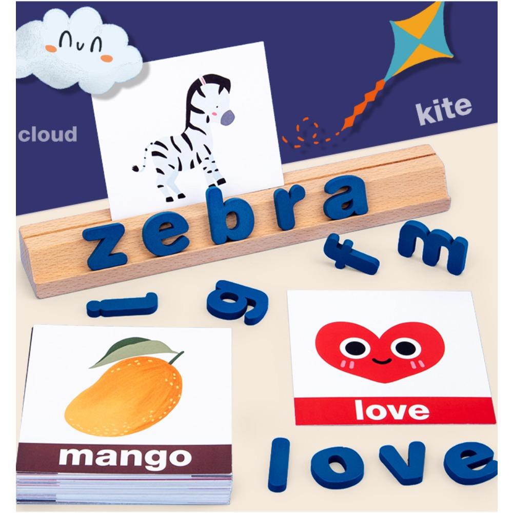 Divertente gioco di battaglia di spelling in legno PK 26 lettere inglesi abbinamento cognitivo blocchi da costruzione puzzle giocattolo