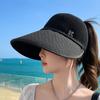 Summer Sun Hat for Women Beach Breathable UV Cool Hat Korean Version Versatile Ponytail Sun Protection Ceiling Hat