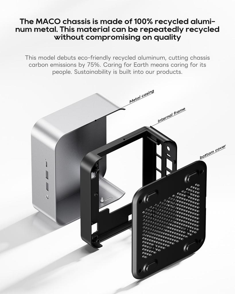 AOOSTAR MACO AMD Ryzen AI HX 470 Mini PC with 32GB LPDDR5 RAM 1TB NVME SSD, Mini Computer Computer, OCULINK/2 USB4