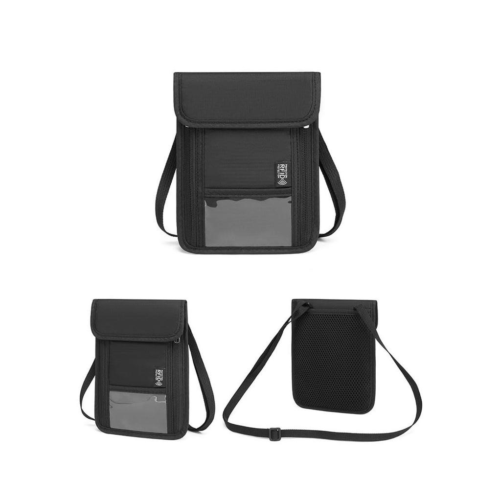 Passport Security Electromagnetic Wave Large Passport Cover with Adjustable Shoulder Ideal for International Valuables Business and More 1 [LeTradeJP]