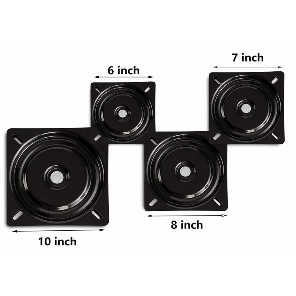 Modern Style Black Swivel Chair 360 Degree Rotation Ball Bearing Plate Square Steel Furniture Hinge Mechanism for Dining Living