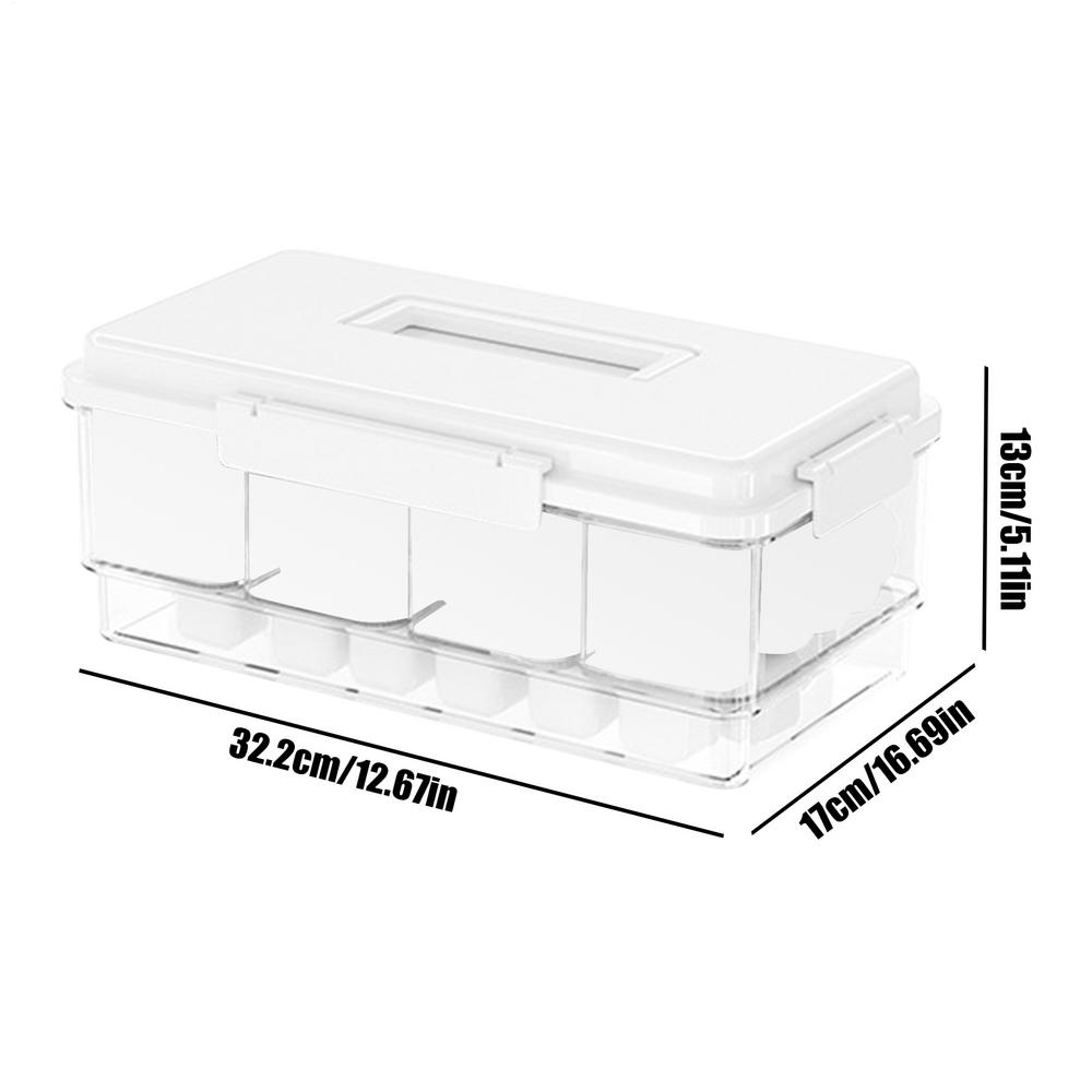 

Portable Storage Basket Convenient Household Compartment Vegetable and Fruit Tray Food Grade Sealed Crisper with Lid білий