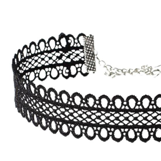6Pcs Exquisite Lace Decor Choker Necklace Beautiful Elastic Polyester Women Choker for Party