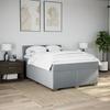 Vidaxl Letto Continentale Con Materasso, Grigio Chiaro 140X200 Cm, Tessuto