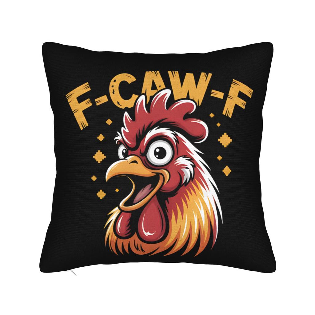 Merry FCawF Chicken Square Pillow Case Xmas Lights Rooster Cushion Cover Zippered Decorative Throw Pillow Case Cover for Bed