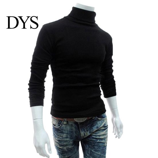 Herren Herbst Einfarbig Langarm Rollkragen Gestricktes Schlankes Unterhemd