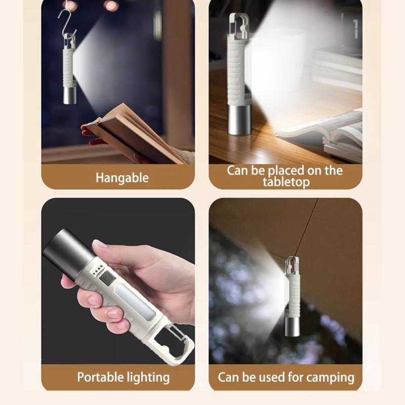 Multipurpose Waterproofs Flashlights Adjustable Brightness Level Rechargeable Resizable LED Light for Hiking Outdoor Use