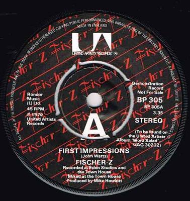 7inch Record FISCHER-Z - First Impressions BP305PROMO United Artists  1979 UK Rock Used