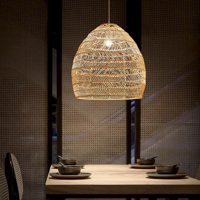 Japanese Rattan Pendant Light for Restaurant, Bar, Bedroom, Study, Tea Room, or Tatami Homestay