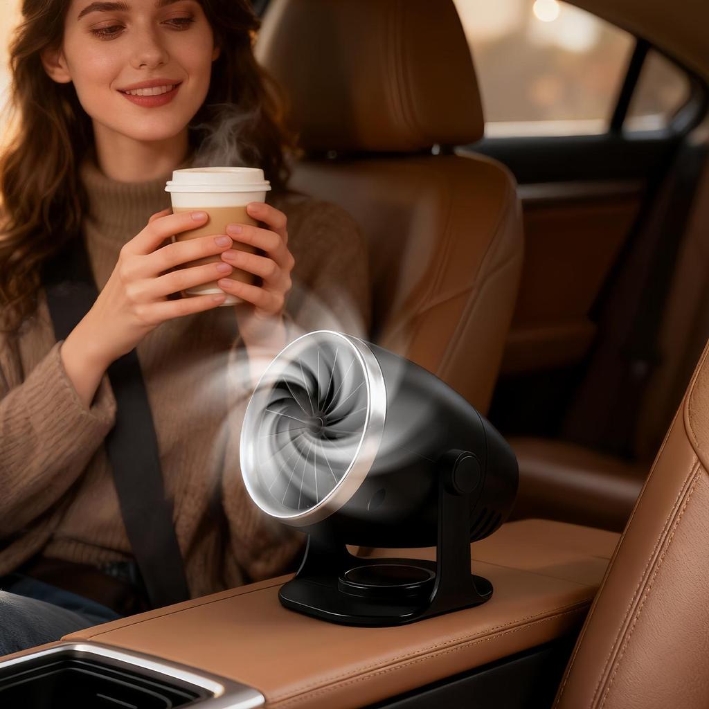 12V Electric Car Heater Air Cooler Fan 100w Portable Demister Defroster Heating Fan Dryer Windshield Defogging Accessroies