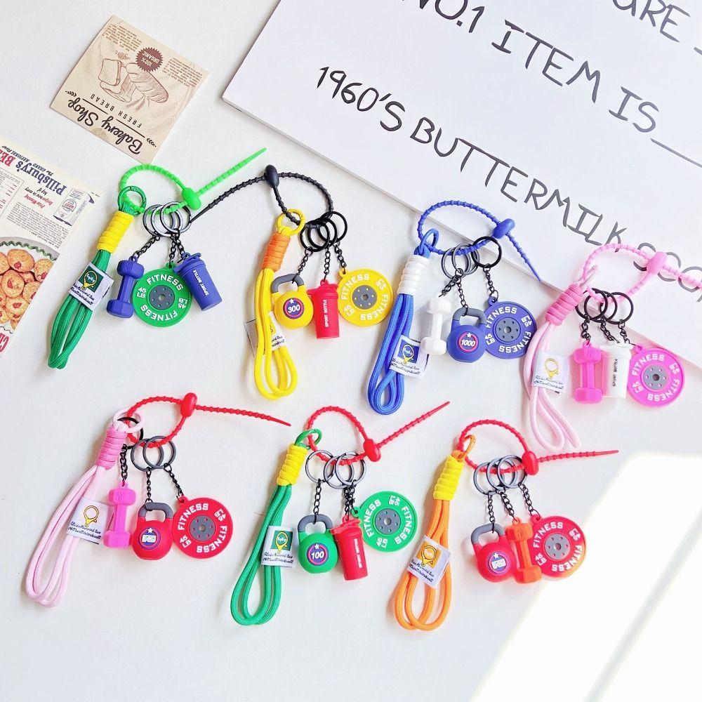 

Weight Plate Gym Lover Key chain Hand-Woven Nylon Rope Pendant Jewelry Accessories Style 08