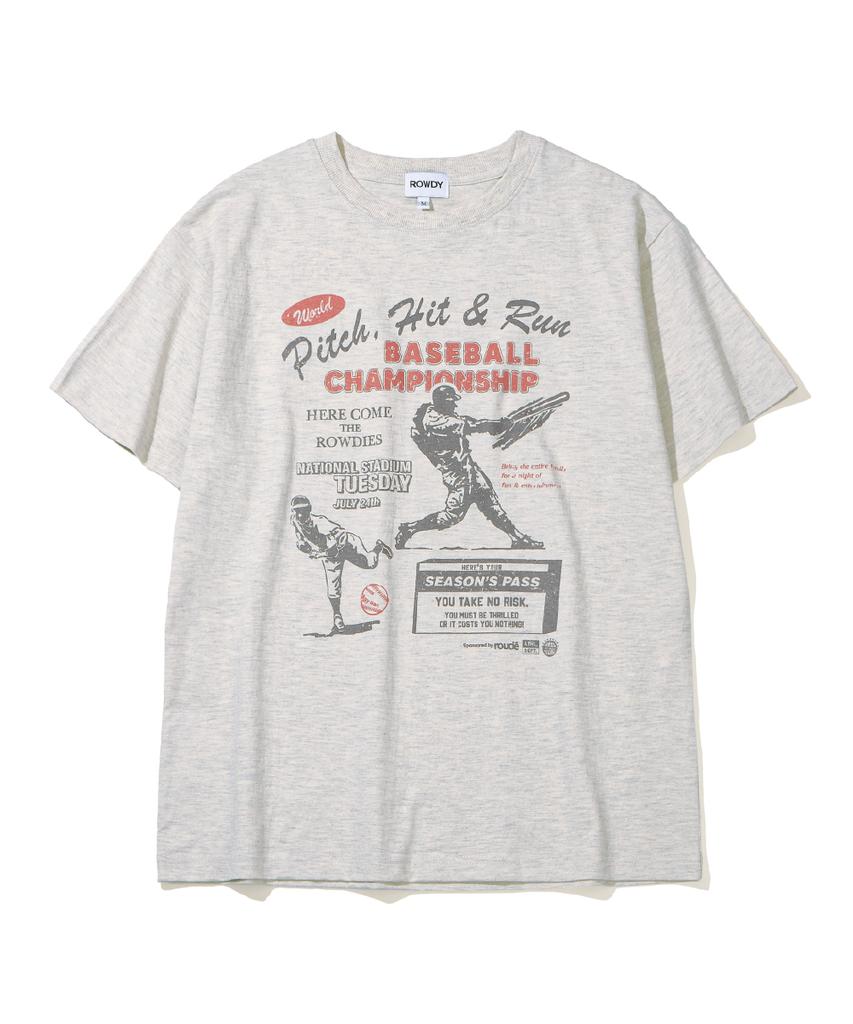 ROWDY Baseball T-Shirt_Oatmeal