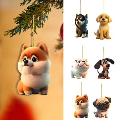Dog Christmas Decoration: Fun Flound Printed Acrylic Personalized Indoor And Outdoor Decoration, Creative Christmas Decoration For Dog Enthusiasts