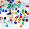4mm 100pcs Shiny Crystal Beads Bicone Beads Glass Beads Loose Spacer Beads for Bracelet DIY Jewelry Making 200pcs